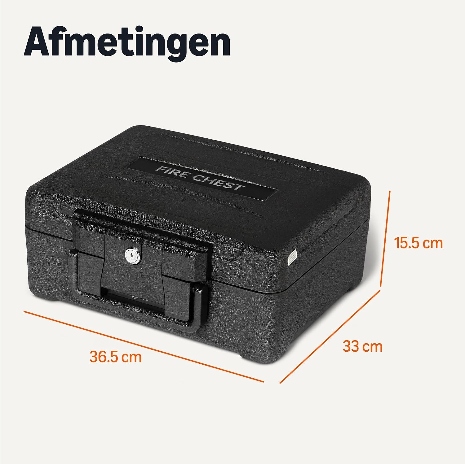 Amazon Basics Documentenkluis Brand- en Waterdicht met Sleutelslot, 6,2L Capaciteit, UL 72 Klasse 350 Gecertificeerd, Zwart - Maat 6.2 L