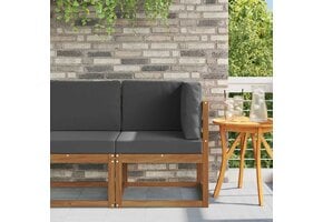 vidaXL Buiten Hoek Sofa Massief Acaciahout