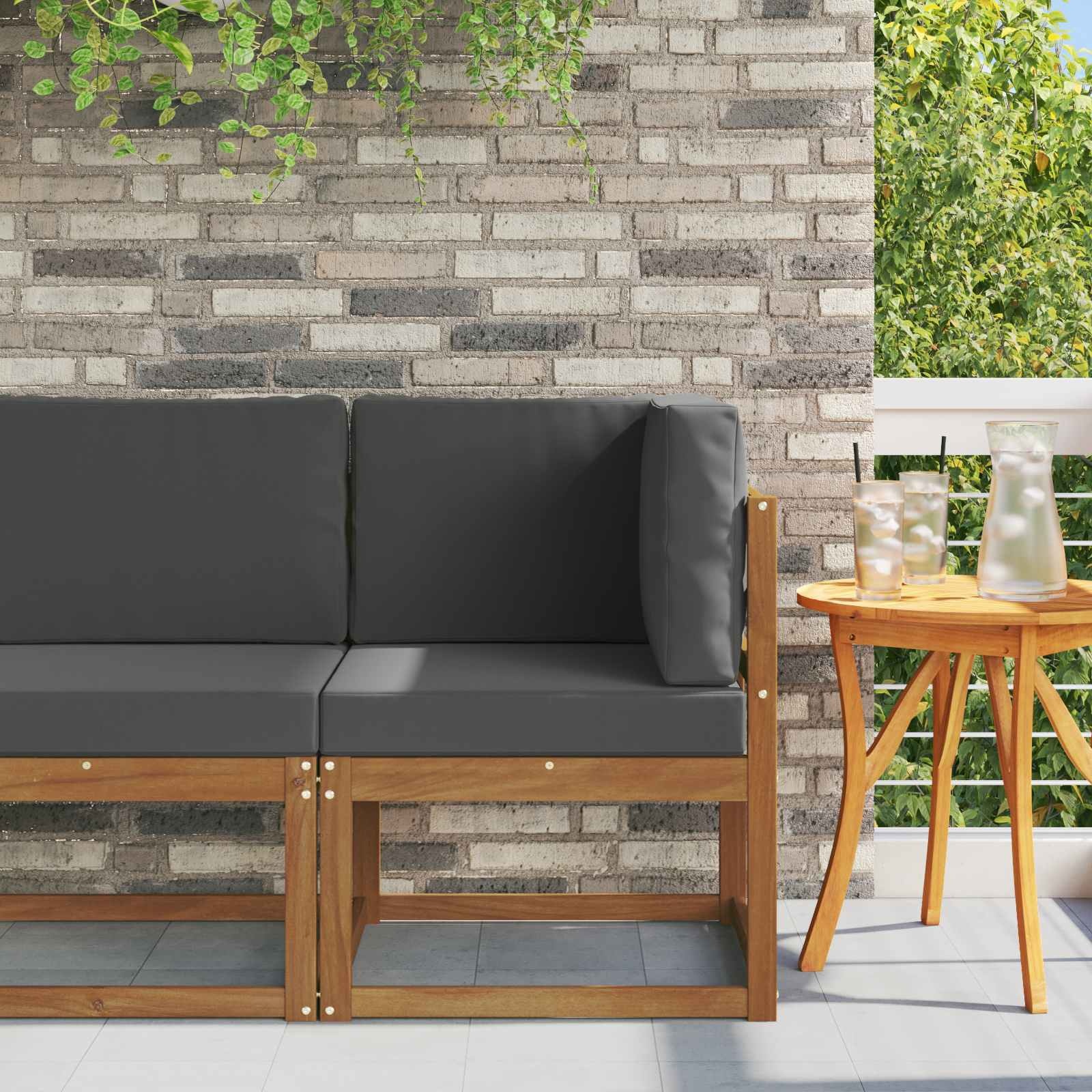 vidaXL Buiten Hoek Sofa Massief Acaciahout