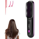 Go Brush Pro Draagbare draadloze mini-stijlborstel voor dames met lcd-temperatuurweergave, 2000 mAh, snelle verwarming en draadloze keramische stijltang (BK)