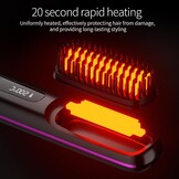 Go Brush Pro Draagbare draadloze mini-stijlborstel voor dames met lcd-temperatuurweergave, 2000 mAh, snelle verwarming en draadloze keramische stijltang (BK)
