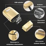 Kemei Draadloze Metalen Dubbele Elektrische Scheerapparaat Scheermes voor Mannen Sluiten Elektrische Scheerapparaten, Type-C Oplaadbaar voor Nat/Droog Scheren