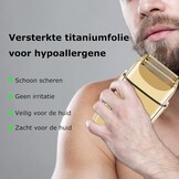Kemei Draadloze Metalen Dubbele Elektrische Scheerapparaat Scheermes voor Mannen Sluiten Elektrische Scheerapparaten, Type-C Oplaadbaar voor Nat/Droog Scheren
