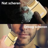 Kemei Draadloze Metalen Dubbele Elektrische Scheerapparaat Scheermes voor Mannen Sluiten Elektrische Scheerapparaten, Type-C Oplaadbaar voor Nat/Droog Scheren
