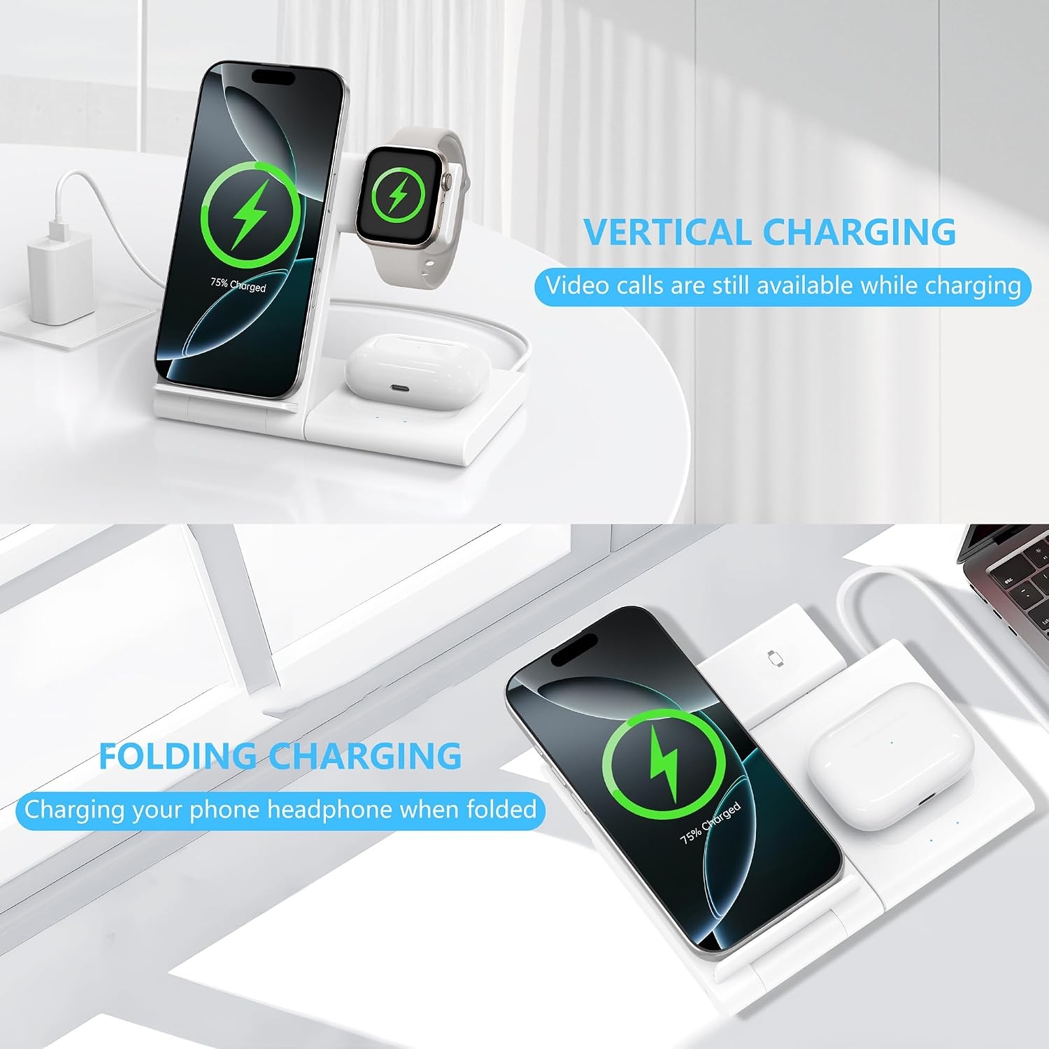 3-in-1 Draadloos Oplaadstation met 32% Korting