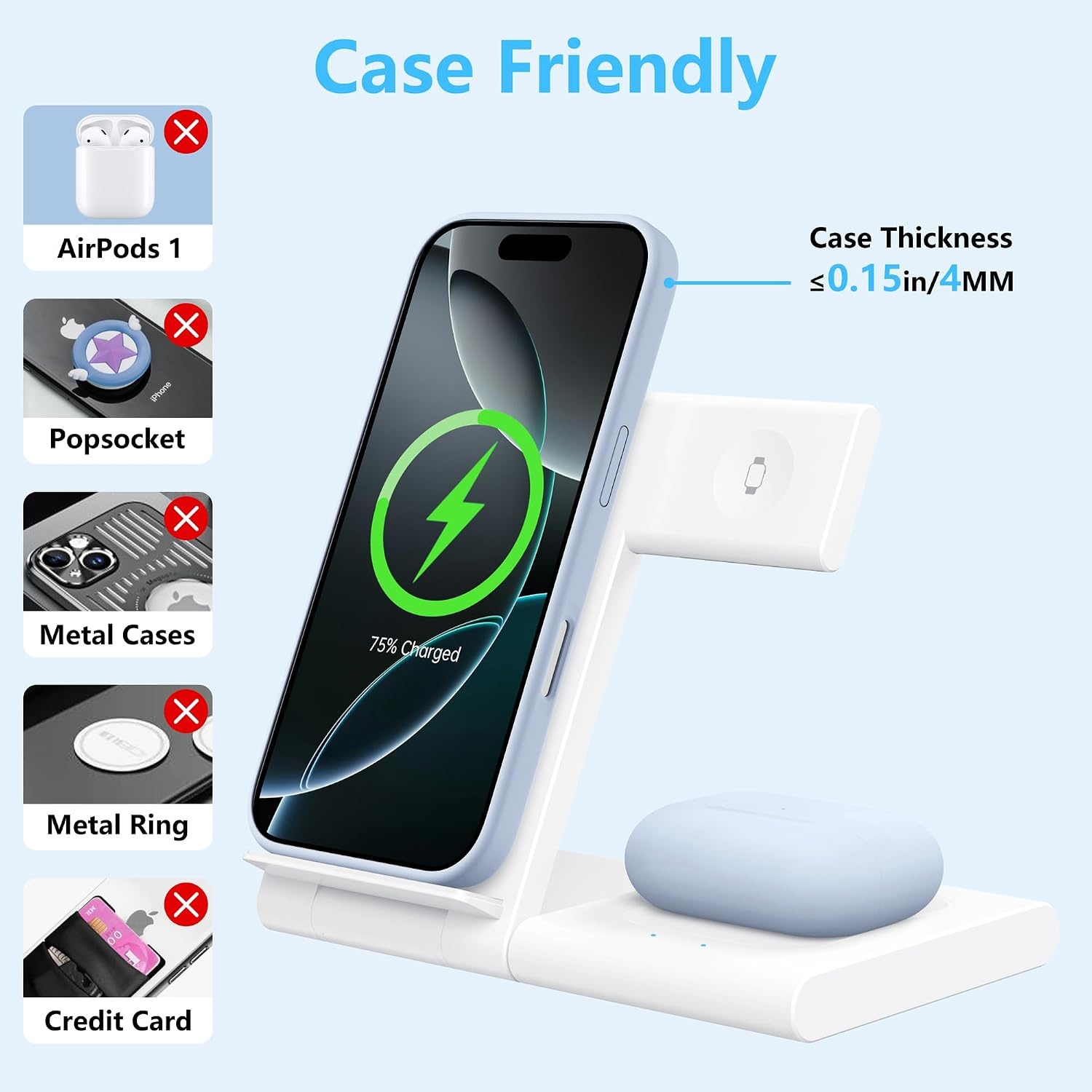 3 in 1 Draadloos Oplaadstation voor iPhone Apple Watch AirPods