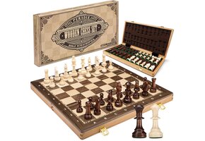 Inklapbaar Houten Schaakspel (48,3 cm) - 52% Korting!
