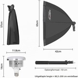 Softbox Fotografie Verlichting Kit, 2X AMBITFUL 65cm Softbox Verlichting Kit met 2M Statief Licht Stand & 2X 50W 3000-6500K Bi-Color LED Lamp, LED Continue Verlichting voor Video-opname/Live Streaming