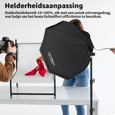Softbox Fotografie Verlichting Kit, 2X AMBITFUL 65cm Softbox Verlichting Kit met 2M Statief Licht Stand & 2X 50W 3000-6500K Bi-Color LED Lamp, LED Continue Verlichting voor Video-opname/Live Streaming
