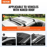 VEVOR Universele Dwarsdakrails 2PCs Afsluitbaar Aluminium Dakrek Auto Lading 70,3 kg Eenvoudige Installatie Compatibel met Open Top Voertuigen Reizen