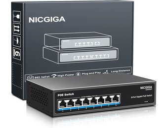 8-Poorts Gigabit PoE Switch: 120W Totaal, Onbeheerd, -33%