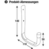 Connex Wandhaak 140 x 114 x 53 mm, verzinkt, 30 kg belastbaar DY222004 - Maat 140 x 114 x 53 mm, 30 kg