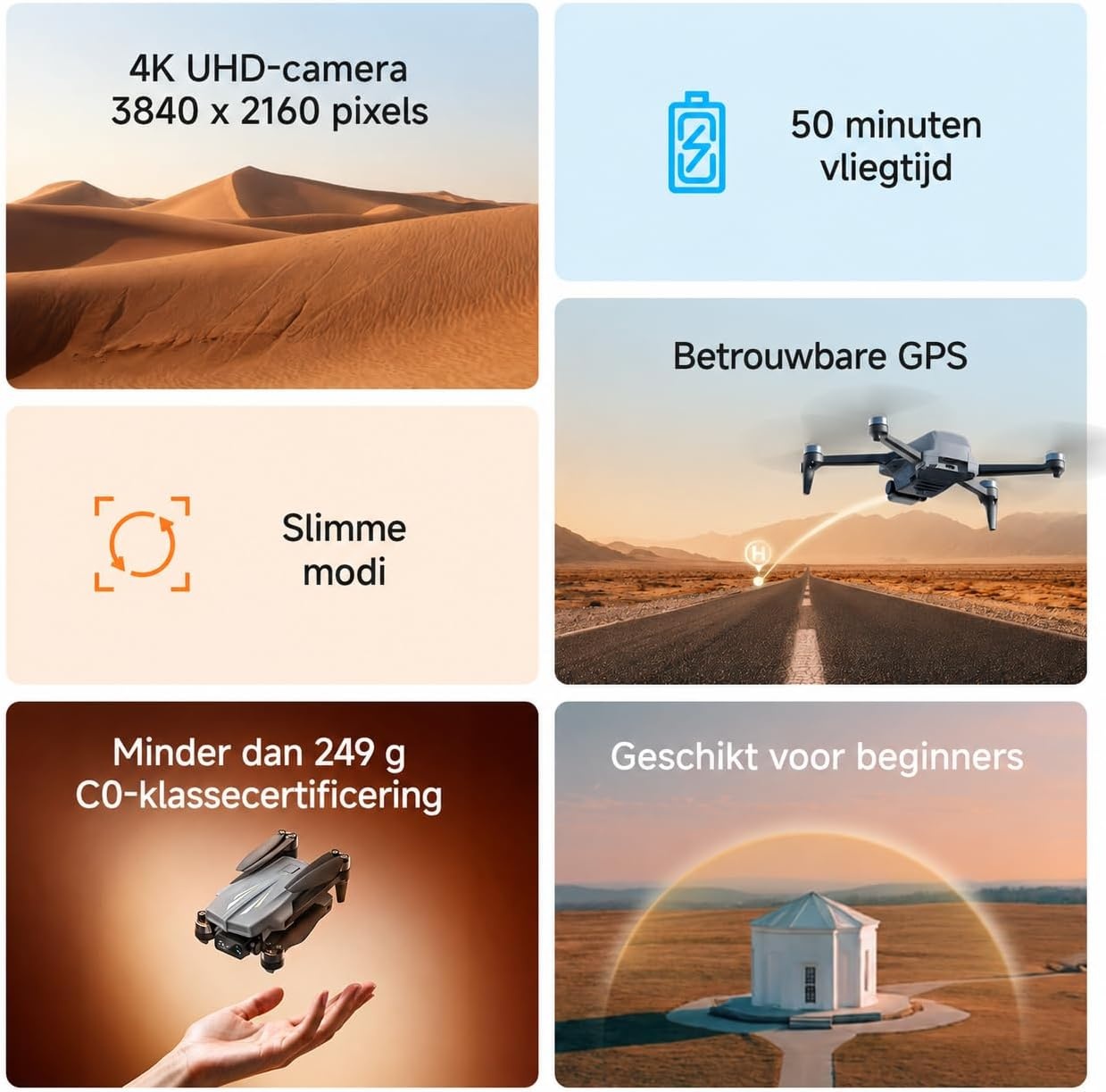 Ameta S20 GPS Drone met Camera 4K voor Kinderen en Volwassenen
