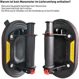 DURDUR Set van 2 zuignappen, draagkracht max. 280 kg, 24 cm diameter, verdikt vacuüm zuigkracht voor glas, laminaat, tegels en terrasplaten, tegellifter glaszuiger