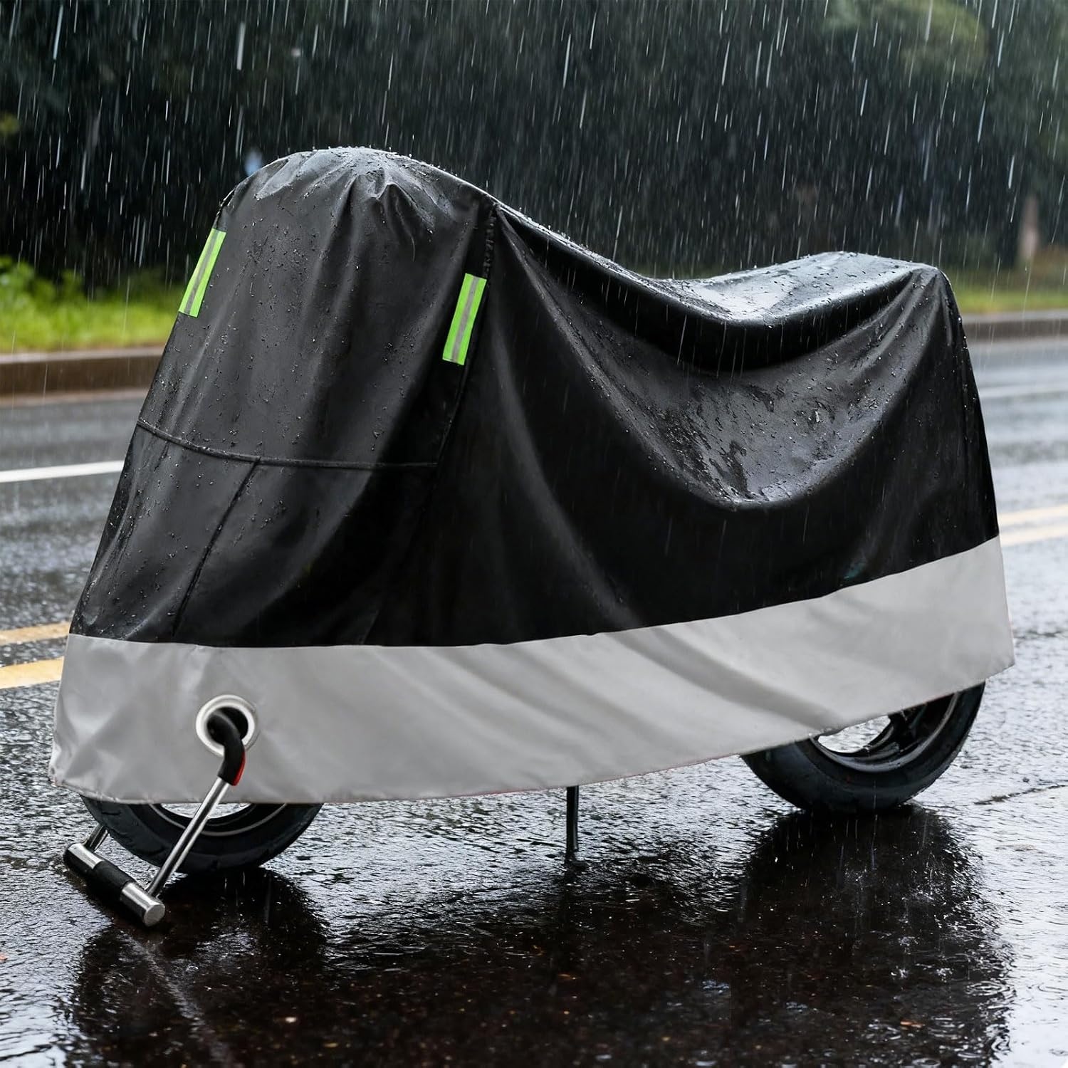 Motorafdekzeil, outdoor, XXL, waterdicht, motorfiets, garage, dekzeil voor bromfiets, scooter, motor, 245 x 105 x 125 cm