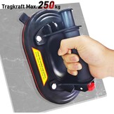 DURDUR Set van 2 zuignappen, draagkracht max. 280 kg, 24 cm diameter, verdikt vacuüm zuigkracht voor glas, laminaat, tegels en terrasplaten, tegellifter glaszuiger