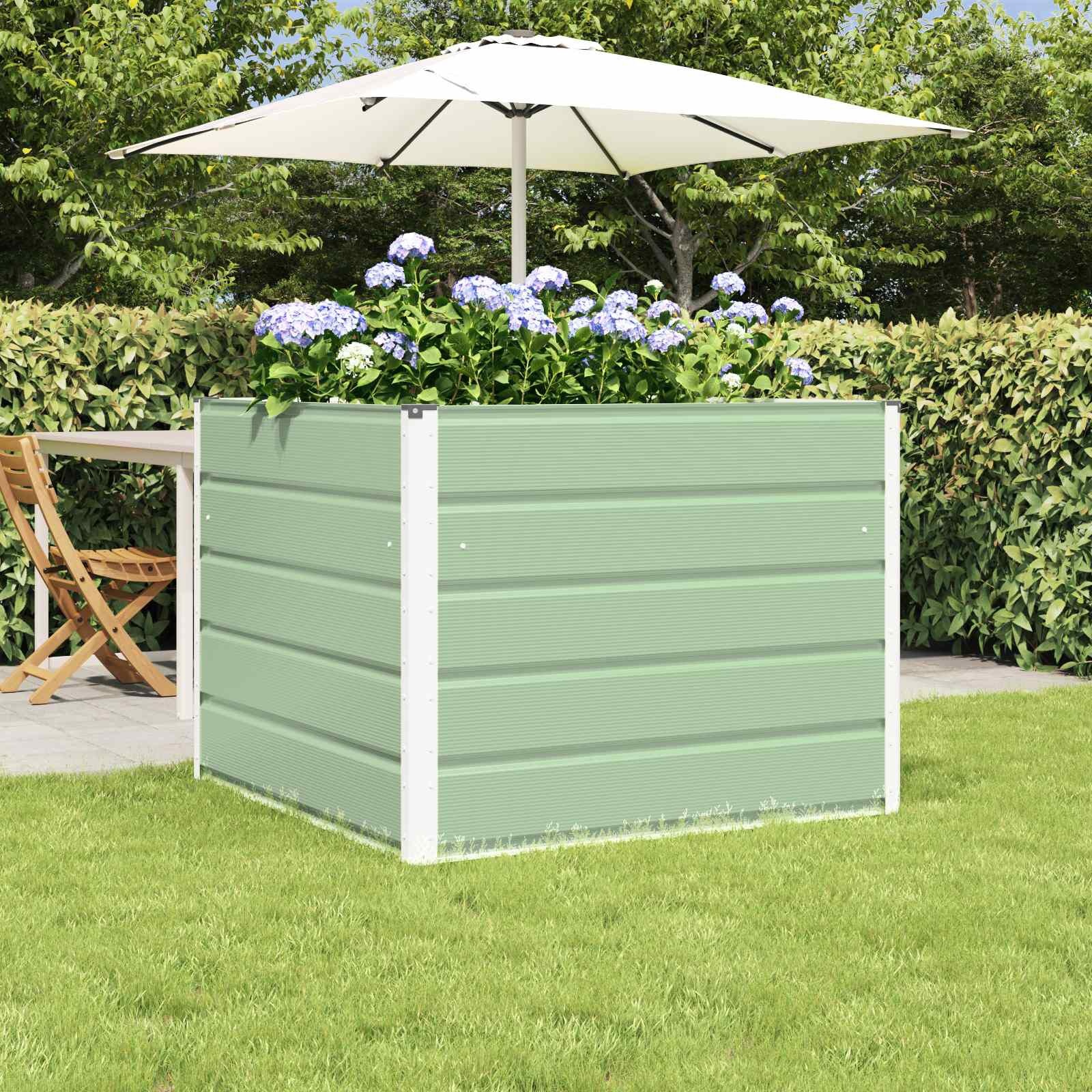 vidaXL Plantenbak Pastelgroen 100 x 100 x 75 cm Staal