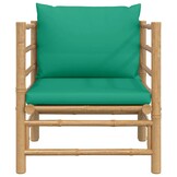 vidaXL Tuinbank met kussens bamboe groen