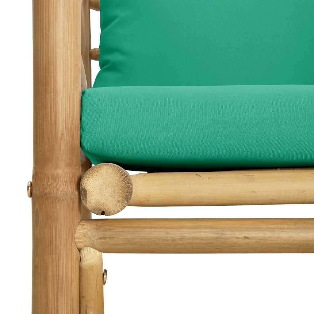 vidaXL Tuinbank met kussens bamboe groen