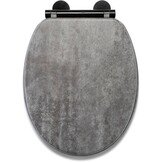 Croydex Kirkstone Toiletbril - softclose, glijdt nooit weg, past altijd | Flexi-Fix V-plaatscharnieren en grippad-technologie | bevestiging aan boven- en onderkant - Cumbrian Slate