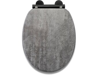 Croydex Kirkstone Toiletbril - softclose, glijdt nooit weg, past altijd | Flexi-Fix V-plaatscharnieren en grippad-technologie | bevestiging aan boven- en onderkant - Cumbrian Slate