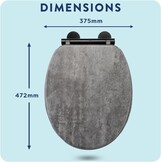 Croydex Kirkstone Toiletbril - softclose, glijdt nooit weg, past altijd | Flexi-Fix V-plaatscharnieren en grippad-technologie | bevestiging aan boven- en onderkant - Cumbrian Slate