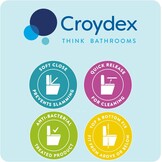 Croydex Kirkstone Toiletbril - softclose, glijdt nooit weg, past altijd | Flexi-Fix V-plaatscharnieren en grippad-technologie | bevestiging aan boven- en onderkant - Cumbrian Slate