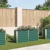 vidaXL Plantenbak verhoogd 160x40x77 cm gegalvaniseerd staal groen