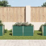 vidaXL Plantenbak verhoogd 160x40x77 cm gegalvaniseerd staal groen