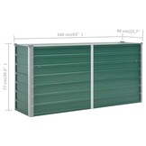 vidaXL Plantenbak verhoogd 160x40x77 cm gegalvaniseerd staal groen