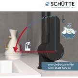 SCHÜTTE 79760 LONDON keukenmengkraan met uittrekbare douche, waterkraan voor de keuken met energiebesparende functie, mengkraan met ééngreepsmengkraan, gootsteenmengkraan, mat zwart