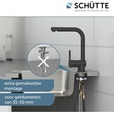 SCHÜTTE 79760 LONDON keukenmengkraan met uittrekbare douche, waterkraan voor de keuken met energiebesparende functie, mengkraan met ééngreepsmengkraan, gootsteenmengkraan, mat zwart