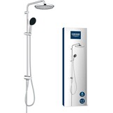 Grohe 26989001 Vitalio 250 douchesysteem met omschakeling, waterbesparend, 8 l per minuut (voor bestaande armaturen, 2 straalsoorten, extra grote douchestang 104 cm), rond, chroom, 26680001