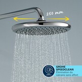 Grohe 26989001 Vitalio 250 douchesysteem met omschakeling, waterbesparend, 8 l per minuut (voor bestaande armaturen, 2 straalsoorten, extra grote douchestang 104 cm), rond, chroom, 26680001