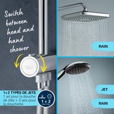 Grohe 26989001 Vitalio 250 douchesysteem met omschakeling, waterbesparend, 8 l per minuut (voor bestaande armaturen, 2 straalsoorten, extra grote douchestang 104 cm), rond, chroom, 26680001