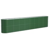 vidaXL Plantenbak 332x40x68 cm gepoedercoat staal groen