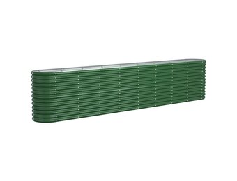 vidaXL Plantenbak 332x40x68 cm gepoedercoat staal groen
