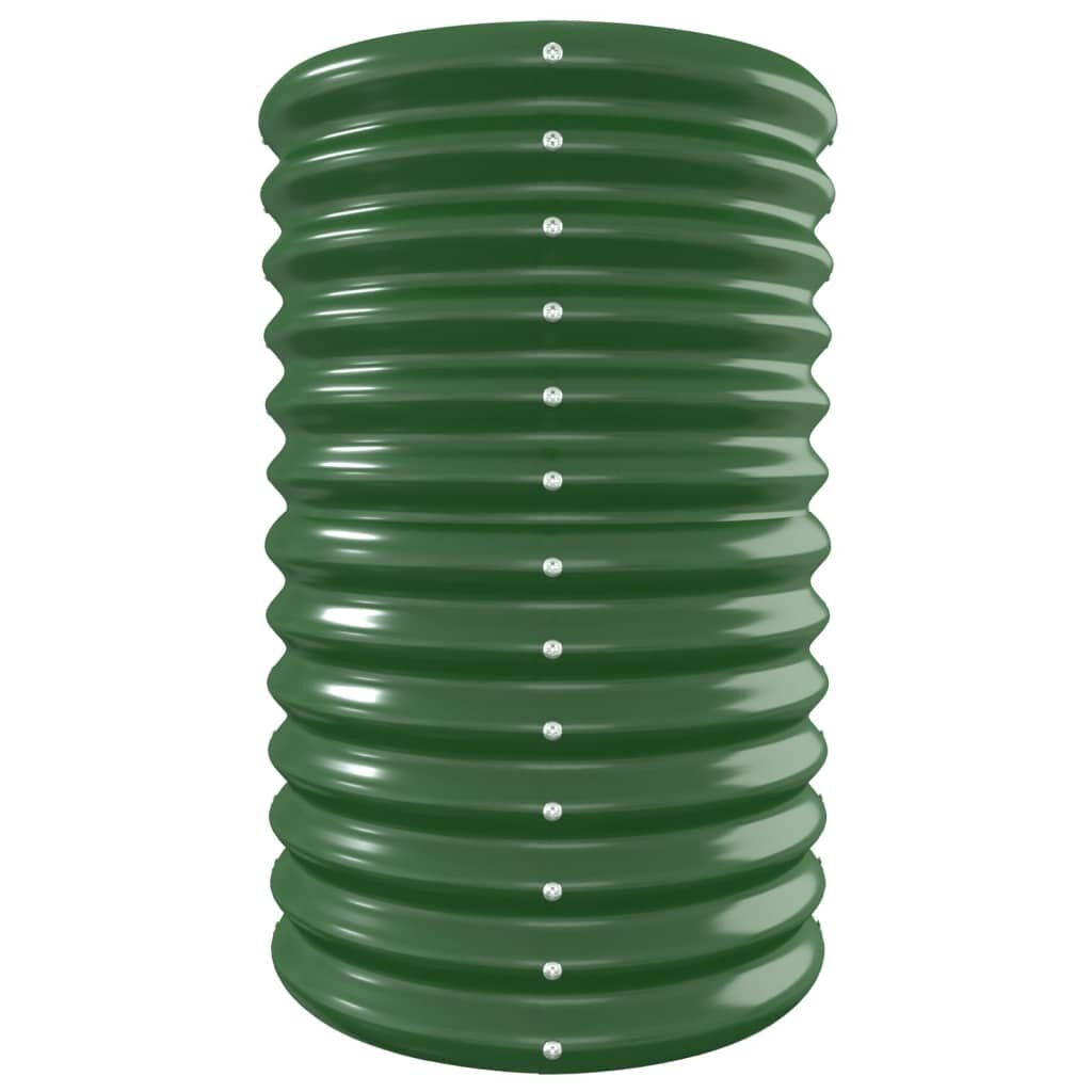 vidaXL Plantenbak 332x40x68 cm gepoedercoat staal groen