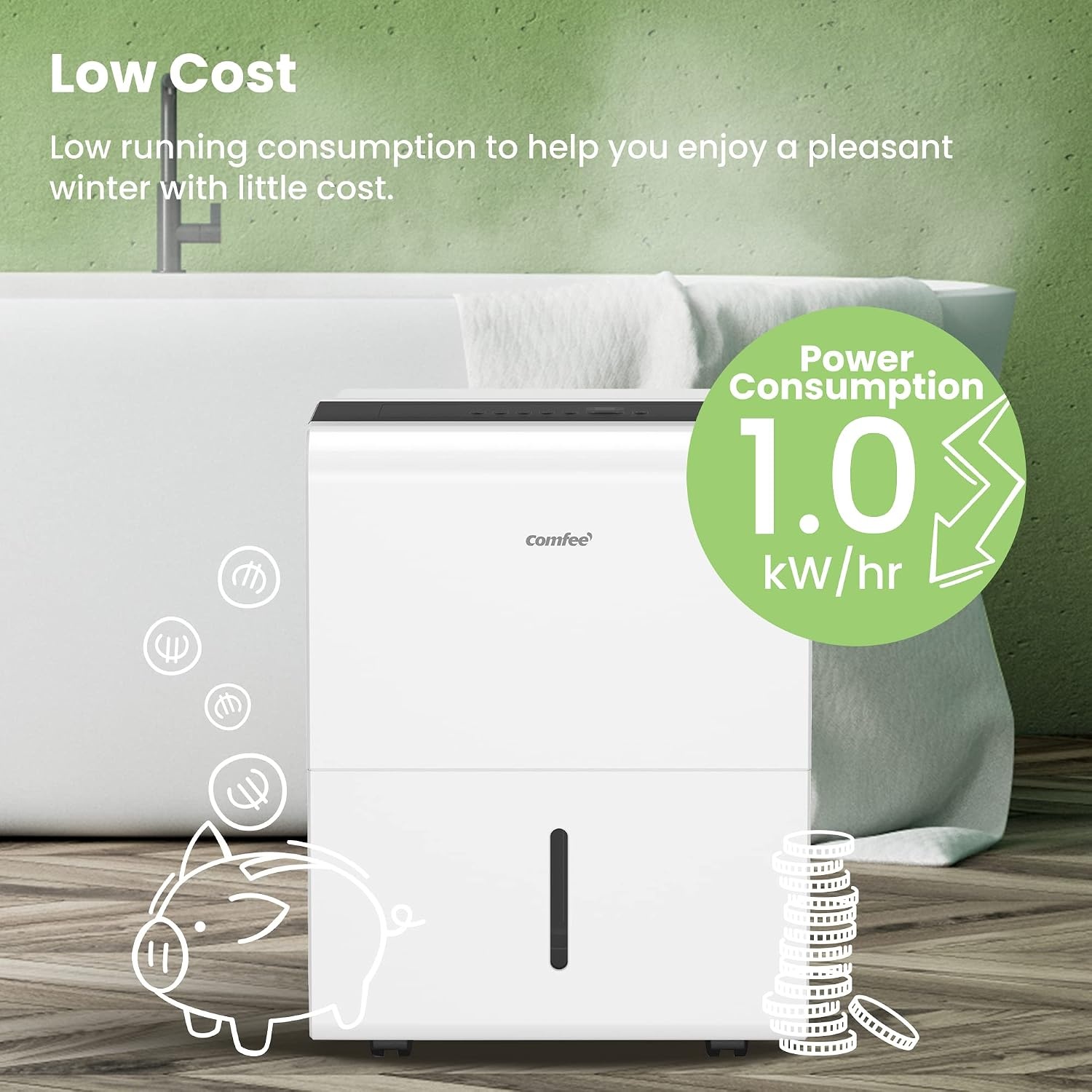 Comfee MDDP-50DEN7 Luchtontvochtiger 50 Liter per dag - Wit