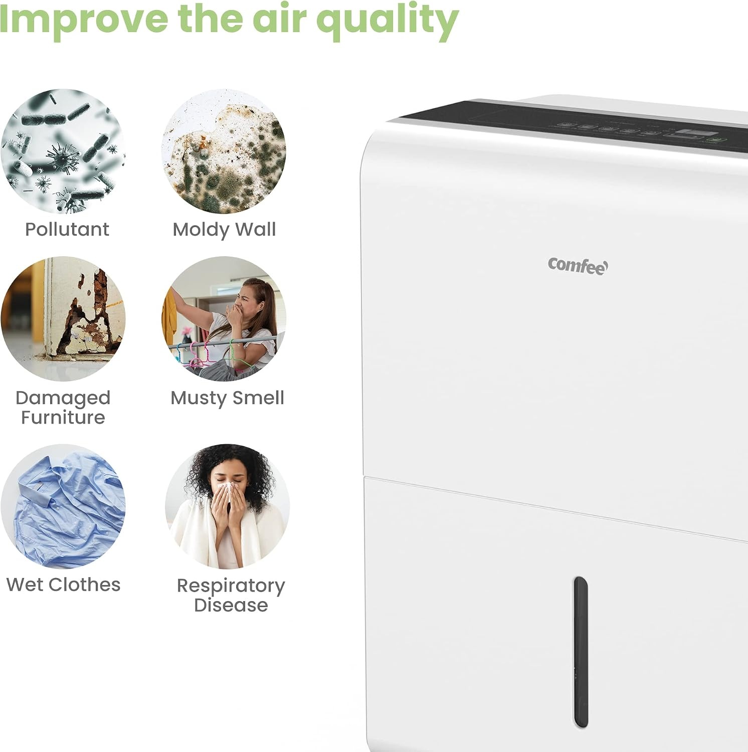 Comfee MDDP-50DEN7 Luchtontvochtiger 50 Liter per dag - Wit
