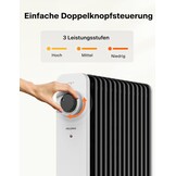 PELONIS Ölradiator 2500W - 13 Ribben - Elektrische Kachel - Wit - 25 m²