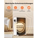 PELONIS Ölradiator 2500W - 13 Ribben - Elektrische Kachel - Wit - 25 m²