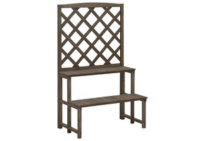 Plantenrek met Latwerk van Vurenhout - 70x42x115 cm - Grijs (61% Korting)