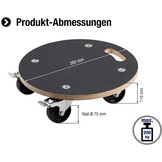 Metafranc Plantenroller Ø 380 mm - 200 kg draagkracht - zeefdrukplaat - PA-wielen - vergrendeling - waterafstotend/meubelroller/onderzetter met wielen/transporthulp voor planten / 822040