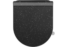 D-vorm Toiletbril Zwart Marmerlook - Softclose & Slim Design met 34% Korting!