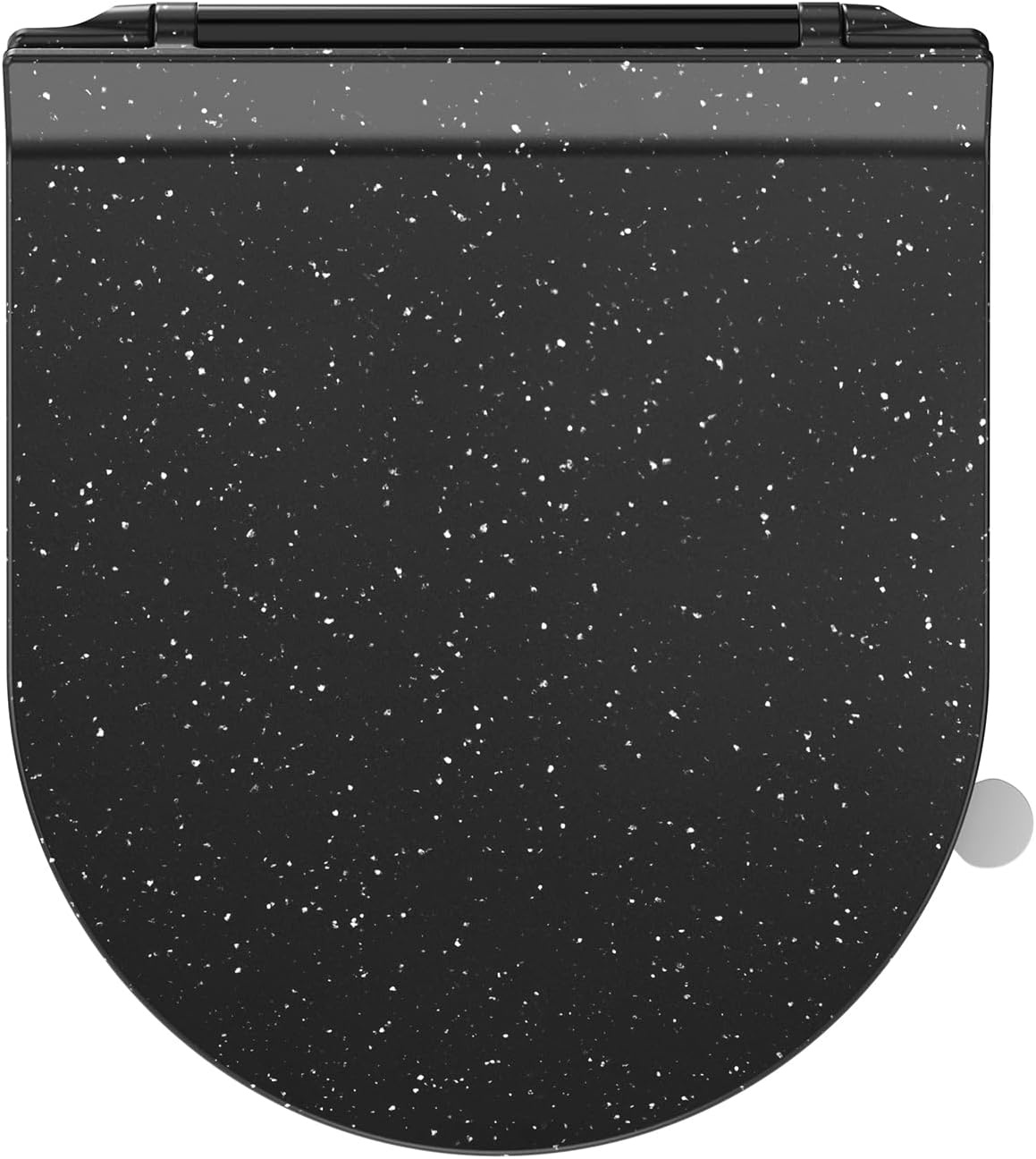 Toiletbril met soft-close mechanisme, WC-zitting D-vorm, zwart marmer toiletdeksel, toiletbril softclose, toiletzitting duroplast, WC-deksel met snelsluiting, Toilet Seats slim