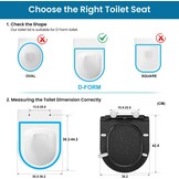 Toiletbril met soft-close mechanisme, WC-zitting D-vorm, zwart marmer toiletdeksel, toiletbril softclose, toiletzitting duroplast, WC-deksel met snelsluiting, Toilet Seats slim