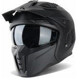 VINZ Kioto Streetfighter Jethelm - Mat Zwart - ECE 22.06 Gekeurd