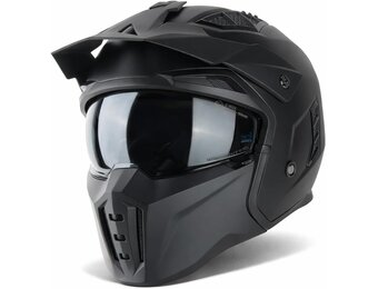VINZ Kioto Streetfighter Jethelm - Mat Zwart - ECE 22.06 Gekeurd