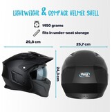 VINZ Kioto Streetfighter Jethelm - Mat Zwart - ECE 22.06 Gekeurd
